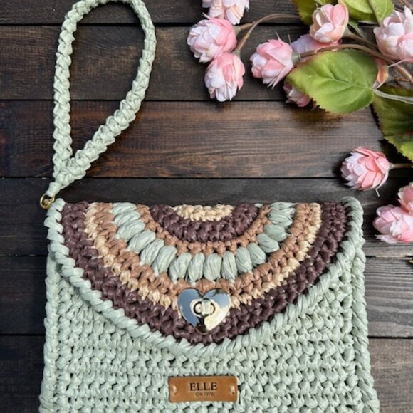 ELLE Raffia Crochet Clutch - Picture 7 of 15